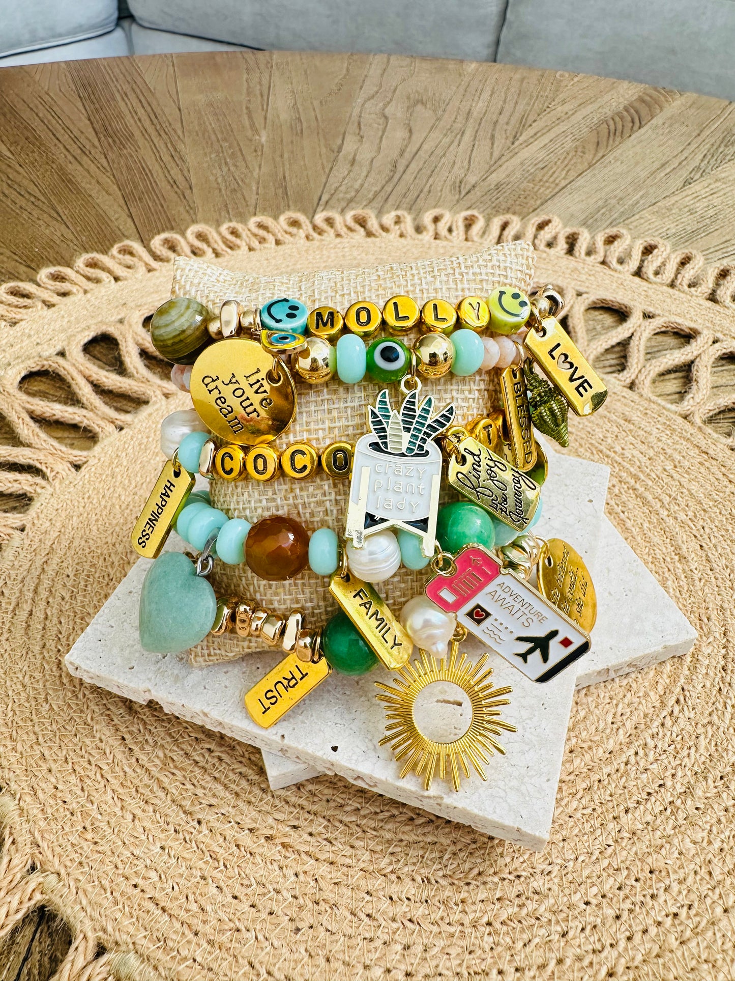 Charm Bracelet Green Style (Pack of 5)