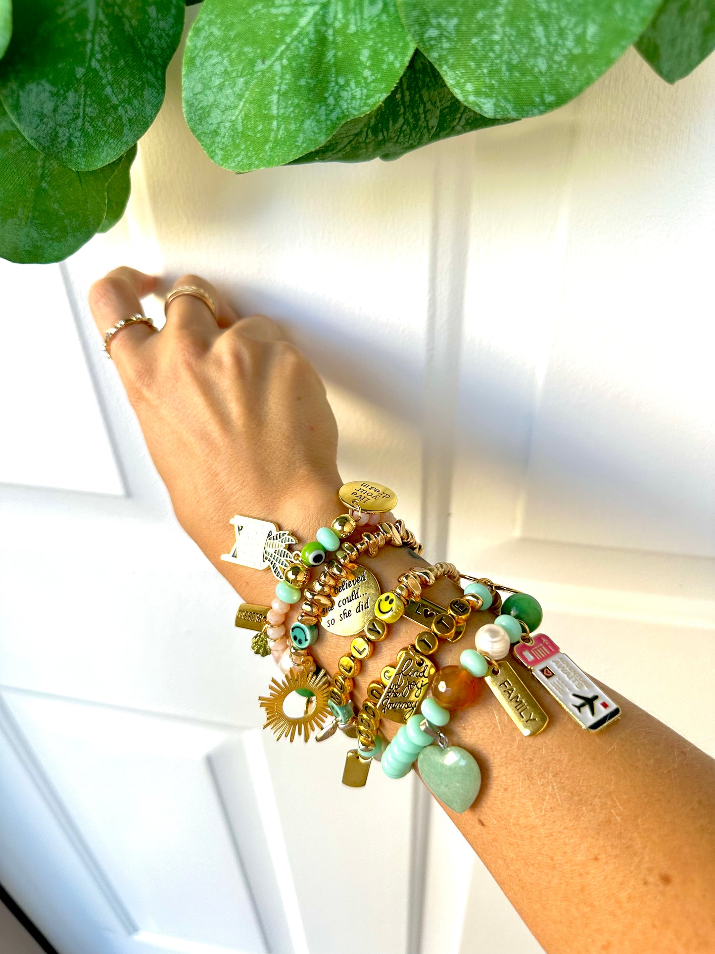 Charm Bracelet Green Style (Pack of 5)