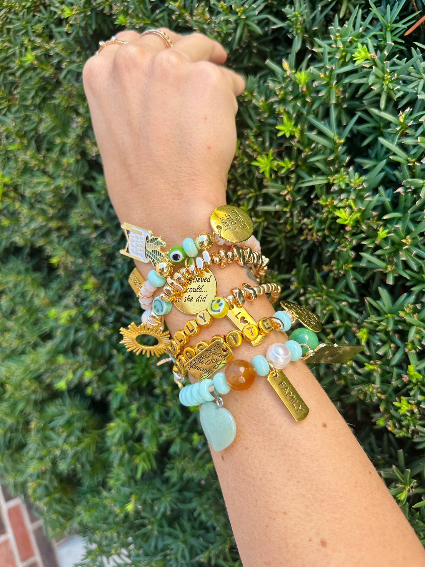 Charm Bracelet Green Style (Pack of 5)