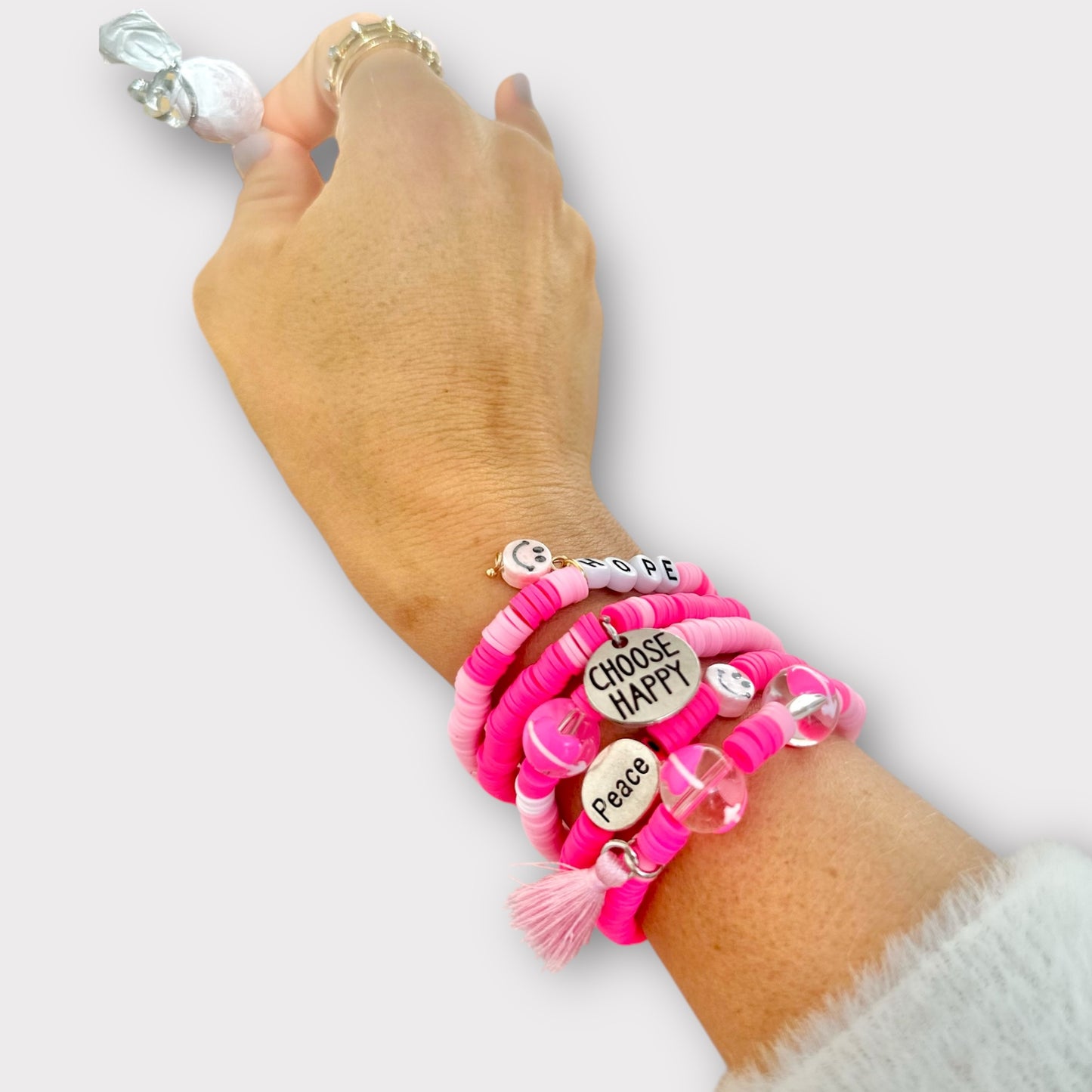 Charm Bracelet "Pink Peace" (Pack of 5)