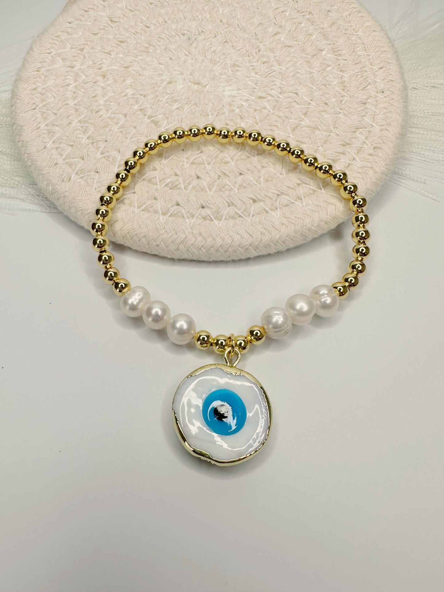 White Evil Eye Bracelet